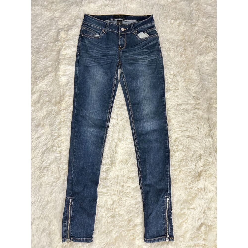 Rocawear Y2K Dark Wash Ankle Zip Skinny Jeans Size 5